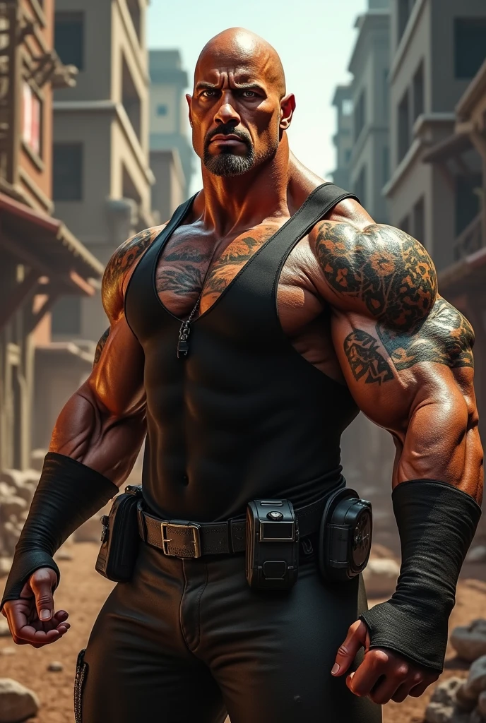 Mortal kombat The Rock, 8k, mucular, Dwayne Johnson, tatouage Maui épaule, dark, can you smell what's The Rock is cooking ?