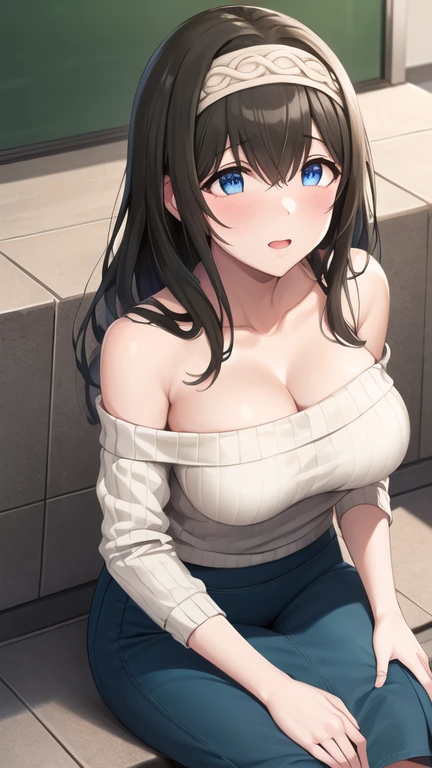 HimejimaAkeno, 1girl, closed mouth, smile, blush, black hair, long hair, purple eyes, ponytail, red ribbon,
BREAK (virgin killer sweater, sideboob, sleeveless, white sweater:1.2)
BREAK standing, looking at viewer, outdoors, castle,
BREAK (masterpiece:1.2), best quality, high resolution, unity 8k wallpaper, (illustration:0.8), (beautiful detailed eyes:1.6), extremely detailed face, perfect lighting, extremely detailed CG, (perfect hands, perfect anatomy),