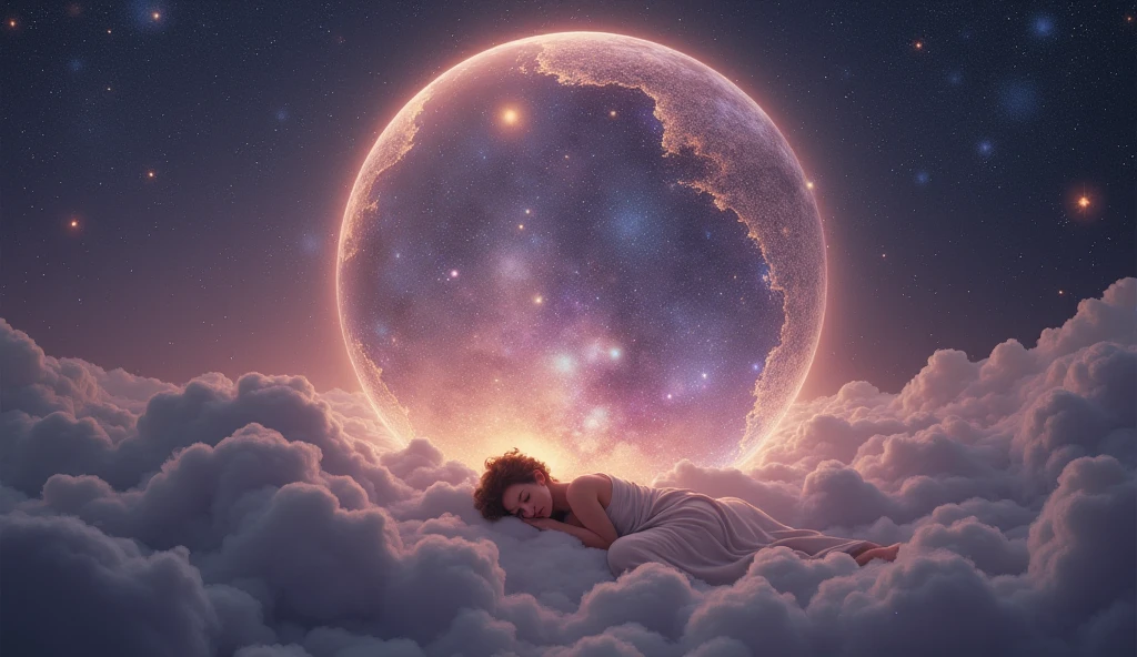 "Una chica sensual y de bonito cuerpo y pelo largo, con un delgado vestido de seda transparente, echada durmiendo encima de la figura de una media luna en el espacio. Beautiful photographic dream style." 8k, foto RAW, (piel altamente detallada: 1.2), (expuesta: 1.1), (espalda expuesta: 1.5), (hombros expuestos: 1.1), (entrepierna expuesta: 1.5), (vista de arriba hacia abajo: 1.5), ((Una mujer muy linda con un micro bikini de seda blanca)), Cinematographer, obra maestra, mejor calidad, fondo gris oscuro, 1girl ojos azules y hermoso cabello rubio claro, a beautiful Caucasian woman with big ass full soft breasts and white skin, poses variadas, ((Pechos enormes: 1.4)), ((pechos muy suaves)), Cara ultra detallada, Ojos detallados, ((Sin primer plano)), ((she is wet)).