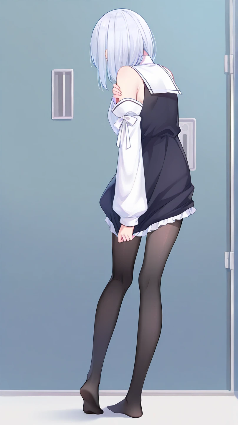 (1 girl, have to pee, peeing herself, peeing, peeing self, crying, very desperate to pee), (have to pee, have to pee, peeing, peeing self, peeing, peeing self:1.2), (public bathroom, waiting in line, maxi dress, long skirt, handbag, have to pee, covering crotch strongly, knees together and feet apart:1.5), (hand between legs, leaning forward:1.3), (shaded face, despairing, anxiety, breathlessly, full face blush, embarrassed, looking away:1.5), (girl can't stand up straight:1.4), full body, (ultra detailed face, best quality:1.5), (from below:1.5)
