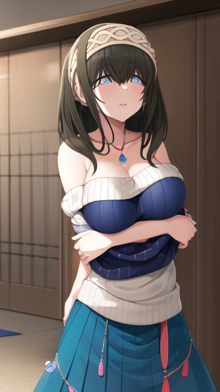 arafed asian woman sitting on the floor in a dress, a picture by Ai-Mitsu, tumblr, shin hanga, young pretty gravure idol, young gravure idol, yasumoto oka, realistic young gravure idol, narumi kakinouchi, young sensual gravure idol, kimi takemura, sui ishida, ruri, rope around neck,
