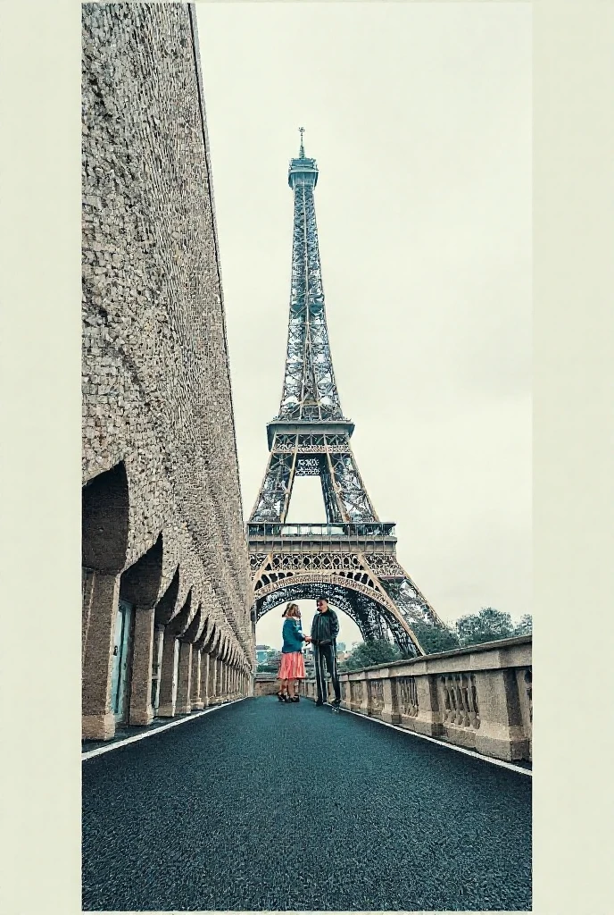 Casal se beijando em frente a torre Eiffel