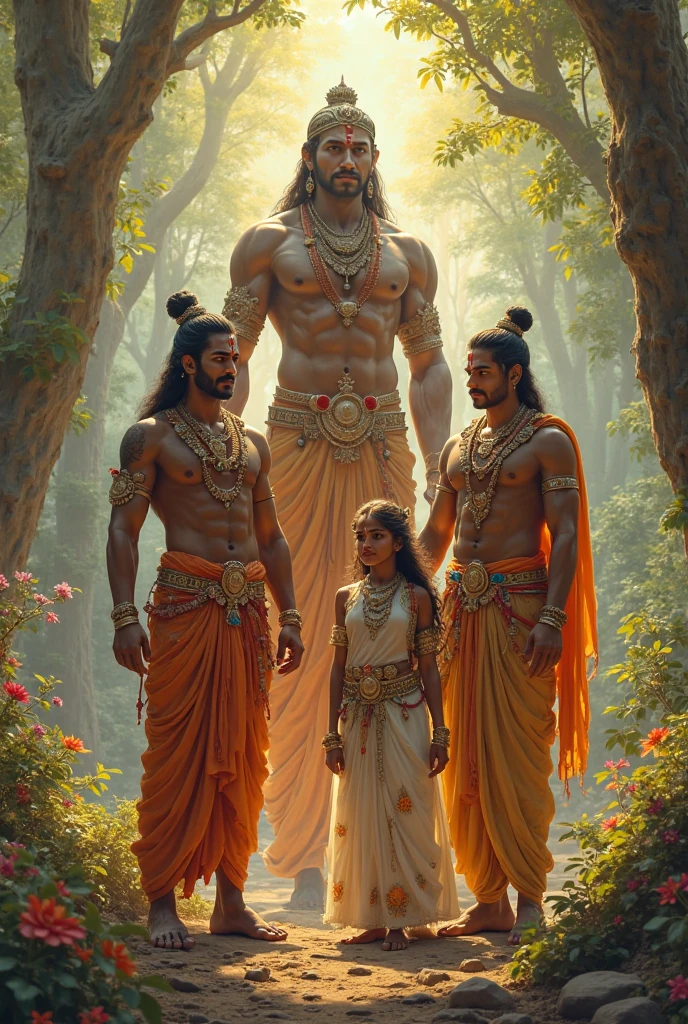 Ram, laxman, hanuman monkey god and monkey man sugreev conversation in wild