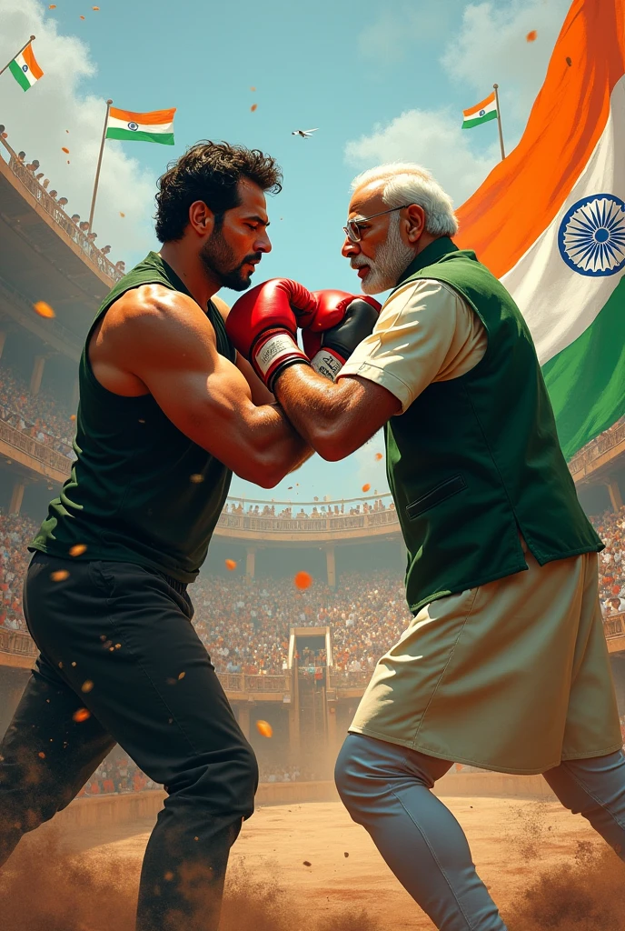 Narendra Modi is wrestler and fight with John cena