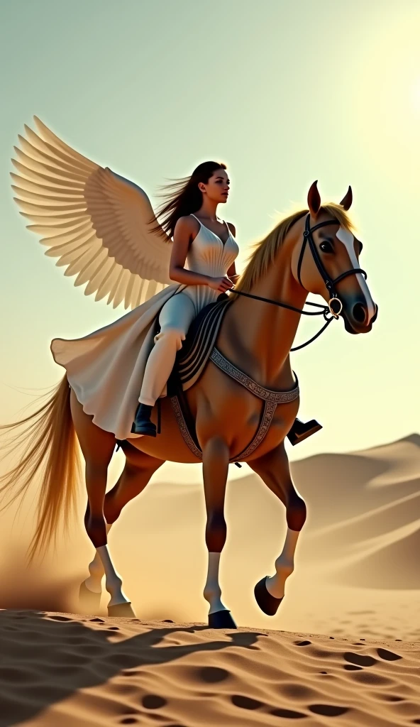 full side view of a Big Brabant stallion emitting jet of yellow from bum, in a grass field. being ridden by a large full figured dark skinned nude African woman rider