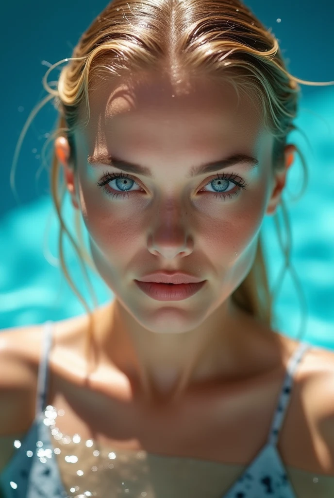 (see-through:1.3)Realistic photo a sexy nude woman with blue eyes muscular,on all fours, with her legs spread and pulling her pussy with her hand and up showing her anus, with a finger in her asshole oozing honey with a shiny ass, her hot pussy oozing honey and exposed anus oozing honey, with olive skin. looking at viewer, insanity, messy long hair, beautiful detailed eyes,Hair glows,dramatic angle,blue sailor collar, perky breasts,light smile,partially underwater shot..., close-up shot, shallow depth of field, exposed, macro shot, long exposure