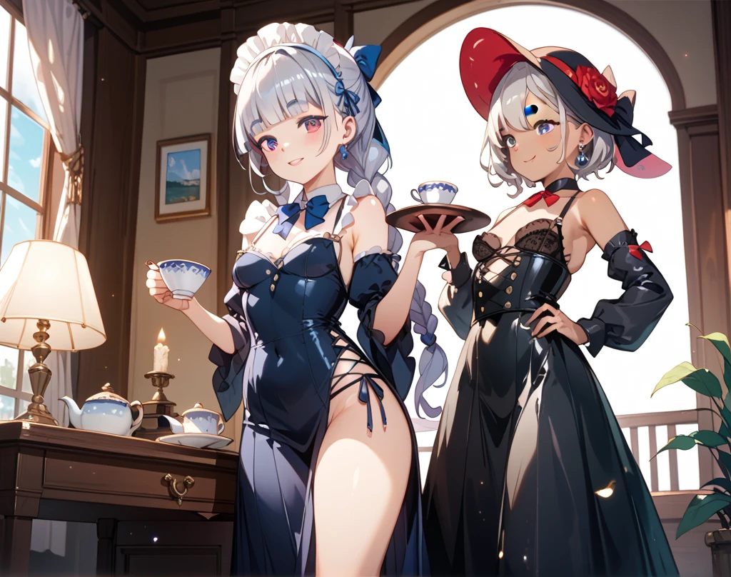 full entire body, (2 Girls 1.4), (1st party using lora1 Keqing Genshin Effects), (The 2nd person uses lora2 Ganyu Genshin has two horns...................................)Two women were sitting on the floor and one was holding a knife in hand........................................., One woman carries another woman........................................., Sit with your wrists together........................................., Two beautiful girls in love, Two women........................................., Lesbian Art, Homosexual girl groups, Handshake, vector art illustration, flat illustration, Flat shading illustration, Lie down with your wrists together........................................., two girls, lesbian, Embrace Lesbians,(2:Girls together..........................................), (NSTDA.:1.2), (10, beste-Qualit, master-piece: 1.4), ultra-high resolution, (lifelike, photorealistic portrait: 1.48), 25 years old, Cute Girl, (See through the bikini beetle), Famous Japanese actors, beautiful clear eyes, G Cup Big Breasts, Head tilt., cowboy shot, from the side, looking at the audience, expressionless, Beautiful lake, Zeiss 150mm F/ 2.8 Hasselblad, Around the lake there are high mountains surrounded by striped mountains............................................, Whole body, foot, Ultra-Wide Angle, The backyard is a beautiful sea.............................................................................................. ,