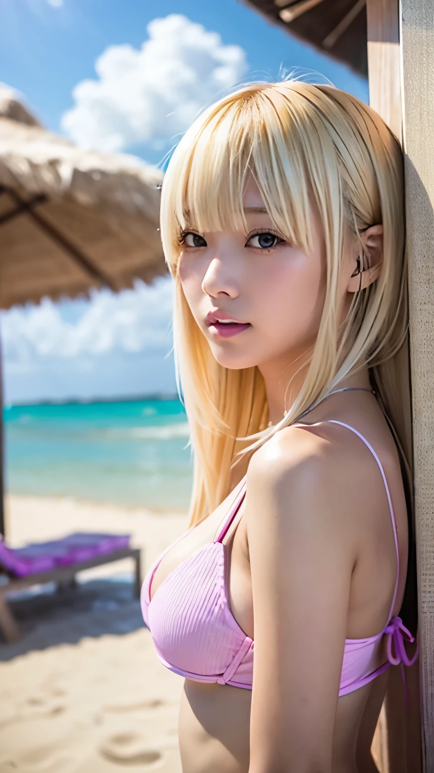 Naked dark skinned Japanese schoolgirls Gal beach pictures Blonde brunette Blonde hair