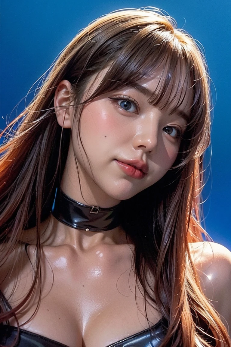 (SFW:1.2), Best_Quality, (masterpiece:1.2) of professional Analog Hi-Res photo, (realistic and photorealistic with touch of rawness:1.37), a close-up portrait of (KAWAII princess wearing thongs), Infinity pool on the roof of Skyscraper, Golden sky at dusk, intricate lighting effects with light particles, ((many colorful lights (dazzling bokeh))) . BREAK { Mystic sight | (many Luminous Particles:1.4) | sparkling splash | flying droplets | Rain drops | Luminous water surface | enjoying summer festival | Big City and Brilliant Skyscrapers }, { Childish | Gigantic Cleavage | Half Laying down | number on arm } . BREAK (((NOGIZAKA)))  Extremely Detailed very KAWAII face variation, captivating gaze, elaborate detailed Eyes with (sparkling highlights:1.2), long eyelashes、Glossy RED Lips with beautiful details, Coquettish tongue, Rosy cheeks, Wet Glistening ivory skin . (Dynamic joyful expressions), { pleasure in agony | Ecstasy | :D | screaming | Perplexed } . hair and eye color is same color, { Full of flowers | Chained Red leather high collar | Red ribbon | Tiny Coronet | Pearl piece | half updo | short bob }, from diagonally angle, Volumetric lighting .