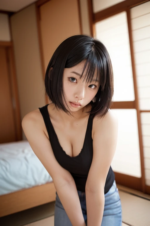 Best-quality, Masterpiece, Ultra-High-Resolution, (Photorealistic:1.4), Raw-Photo, Extremely-Details, Perfect-Anatomy,
1girl, 12-years-old, the most popular Japanese idol, face focus, portrait, looking at viewer,
(((feeling very sexually aroused, Full of sexual desire, want to feel orgasm as soon as possible))), extremely cute and horny face like a most famous Japanese idol, extremely beautiful and horny big black solid circle eyes, very beautiful black short-cut-haired, detailed cute and horny face, detailed beautiful and horny big black solid circle eyes, detailed beautiful black short-cut-haired
