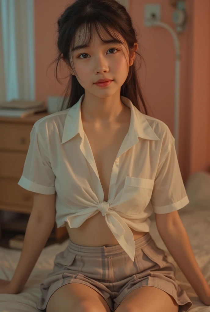 NSFW,4K,((Highest quality)),((masterpiece)),BREAK,((one girl)),(detailed),(in restroom),((One girl)),((perfect anatomy)),nsfw,((nude)),(naked),((15 years old)),((flat chest:1.6)),(stare at viewer with stern eyes:1.5),((delicate face and eyes)),((one girl)),(bitting own lip:1.1),(angry:0.9),nose blush,(shamefull:1.2),( Straight hair),(beautiful hair),surprised, ((beautiful realistic face)),((skinny:1.3)),(delicate face and eyes),Beautiful Korean Women, Beautiful young Korean woman, Young and adorable Korean face, Gorgeous Young Korean Woman, Korean Girls, Girl cute beautiful face, Portraits of Korean female idols, Young and pretty Asian face, Cute natural anime face,Asian pretty face,((finely detailed face)),(Big eyes:1.2),((glistening eyes)),((glistening eyes )),((large eyes)),(( pretty eyes)),((A bow tie)),(detailed),(Perfect Face),(detailed face),(Lanky:1.2),((One girl)), ((clear eyes)),((show nipples)),((beautiful skin)),don't wear anything ,(upper body),(Equal left and right eyes), (nsfw:1.5),(show nipples),(don't wear anything),(nipples facing upwards), correct arm,(school uniform),(long sleeve),(school skirt)