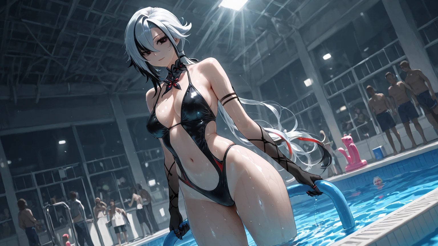 Fu Xuan,(best quality:1.2),(Super detailed:1.2),(masterpiece:1.2), (Extremely thin:1.3),(The legs are extremely thin and thin:1.3),highest quality,ultra high definition,White knee socks,(extremely thin:1.2),bikini,Medium and close range,(Body is extremely skinny:1.2),(extremely slim:1.3),the only person,Clear bones and contours,sharp focus,bikini,Knee socks,kneeling