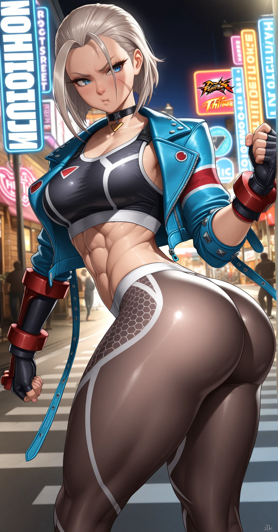 masterpiece, 4k, character turnaround sheet, female with longhair, slim waist, wide hips and thighs, perfect athletic physique, chun li, high quality, beautiful, back shot, side view