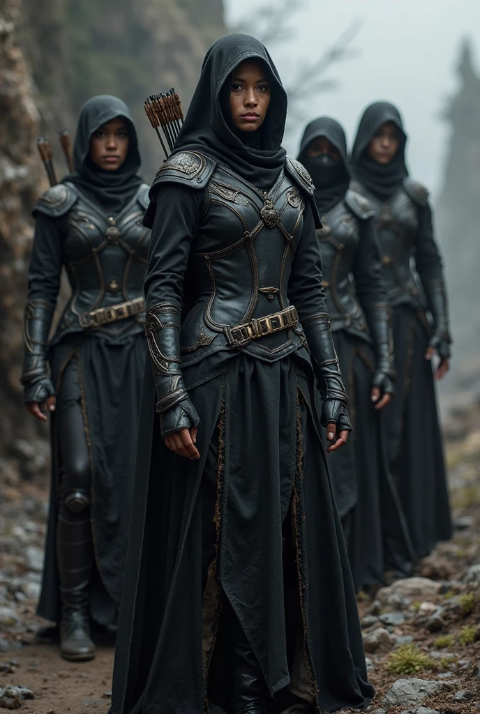 Veiled female soldiers with a sword