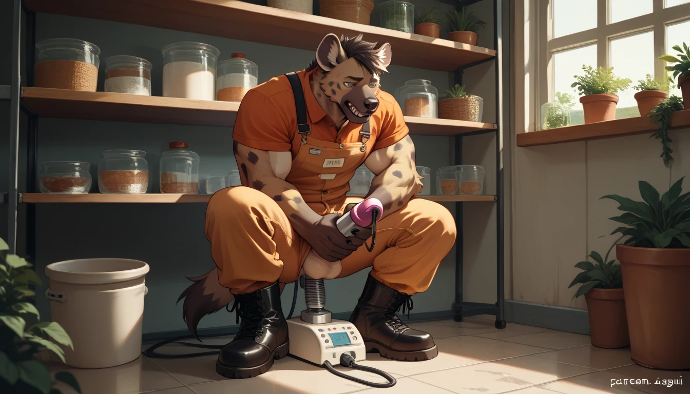 1 furry, a powerful minotaur, (german genetics, wearing a leather collar, very soft fur, sitting inside a bathroom stall, orgasm face, huffing, grunting:1.19) thick horns, male, soft light, (photorrealistic rendering, detailed manly bull face, minotaur wearing black swat gear, detailed clothing textures, close focus on boots:1.21), solo, wearing black tactical boots, (photographic masterpiece, accurate long equine genitalia, erection, very detailed tactical boots, very oversized boots:1.61), mottled penis (masturbating furiously, jerking off with both hands, orgasm, cumshot, erection, flared head, minotaur with equine genitalia, very saggy balls:1.44), hyperrealistic equine genitalia, (photorrealistic lighting, medial ring, hazel eyes, sitting on a toilet, wearing tactical gloves, fully clothed:1.43), oversized cow nose, (front view, detailed boot leather texture:1.27)