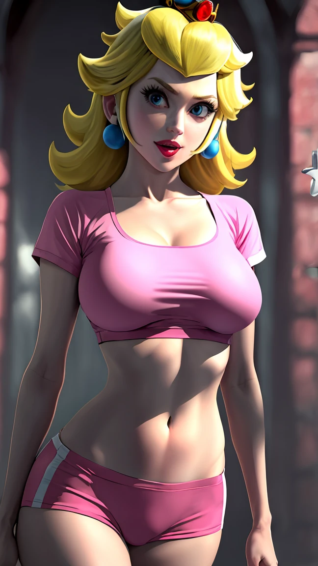 Rosalina has large breasts and she has a cute face and she is wearing a misty cosplay