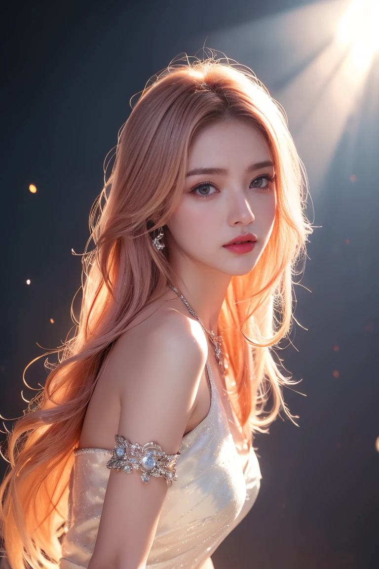 High-quality work，Realistic works，Super premium graphics，8K HD CG works，high quality graphics，High-definition and exquisite CG works，10x pixels，Ultra-fine details：1.1，Advanced technical details：1.1Realistic photo effects，Interior lighting effects：1.5，natural soft light：1.5. Light effect（Virtual light effects：1.8），Ultra-high resolution，shining dress，sliver long hair，silber hair，transparenthair，high detailed hair（Quality hair details：1.1）Clear eyes，Double eyelids look good，Sharp eye makeup, Create exquisite eyelash makeup, tthin eyebrows, Ultra-detailed eyes，a tall nose, lovely red lips, rosey cheeks, With delicate makeup on her face , pretty face, The face shape is perfectly proportioned,（Advanced facial details：1.1） Wearing a blue dress、pink haired woman，Fox ears，ice crystals，Ice World，Crystal clear，Blue eyes， ，Women's artwork，Dress full body video，Reality，Amazing Cleavage，My eyes are very bright today
