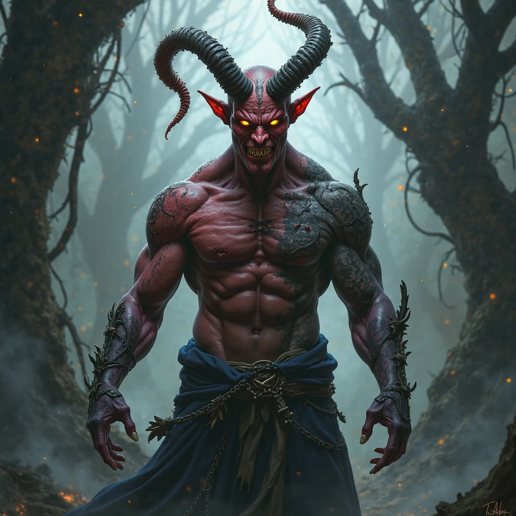 ((best quality)), (top quality)), (masterpiece), photorealistic, photorealism 16K, (16K), Fujifilm, A horned devils with a bloodied face and a bloodied head, (((STAR of KING DAVID on Chest))), ((ISRAEL FLAG)) , carnage, Sci - Horror Art of Fiction, Science fiction, ((FULL BODY SHOT)), devils male, in a combat pose, aiming an rifle, satan de carnage, horror realistic 4K, 16K, Detailed of 4k-16K , star of david on chest, horned,Highly Detailed, Photorealistic, High Resolution, Detailed Face, Looking directly at the camera, holding a rifle , Dark Fantasy Horror realistic CREATURE