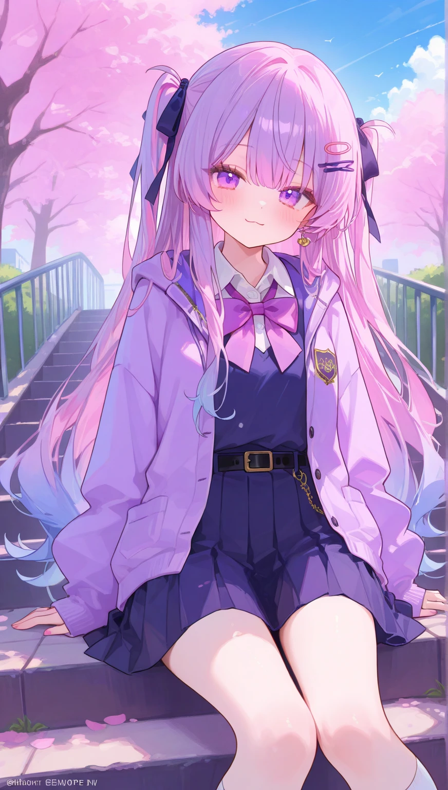Pink Panties,Big breasts with legs spread,High Resolution 1girl Ahoge Bobby_pin bow bowtie braid brOwn_目s collared_shirt dojikko_Temporarily stop_shirt frilled_shirt_Color Free Joint_skirt frills hair_bow hair_ornament hairpin hand_in addition_Own_head, heart, heart_hair_Decorative hood_jacket jacket lin additiong_Pentagon Pink_hair plaid plaid_Ribbon Check_Pleated skirt_skirt shirt shoelaces shoes simple_background sitting skirt solo star_(symbol) twin_Braided Warisa White_Background bus stop_Knee socks, whole body