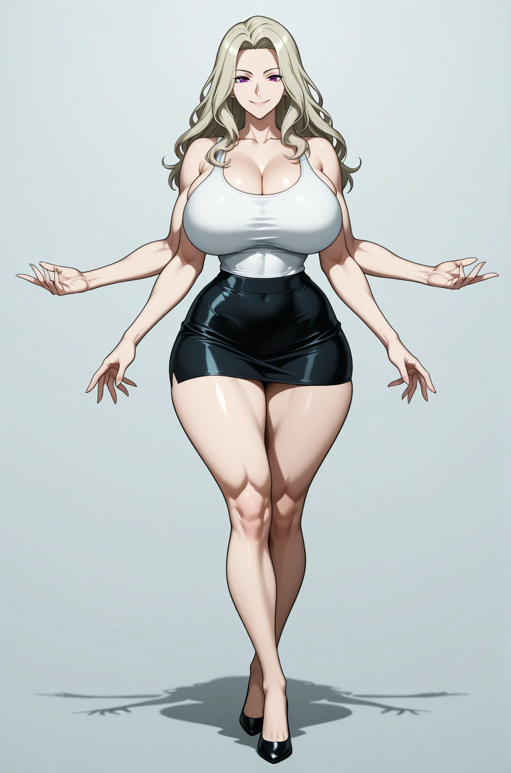 masterpiece, highest quality, High resolution, One Girl, alone, sexual intercourse, Pornographic images, short hair, etsukoto, Fine grain, fine grain, (((Thick thighs, Plump thighs, Voluptuous thighs, Thighs are enough))), Big and ample breasts, Cleavage, Huge long breasts, Naughty big,((Big breasts are important))、((Naughty thighs)), L Cup, (thin:1.4),(Tight waist:1.4),  ((white swimsuit, highleg swimsuit, naked swimsuit)), (((Simple Background))), ((Wide Hips, Big Ass)), Shiny oily skin, Mature mother, Calf, Seductive mature woman, Perfect body, (((Thick))), Plus Size Model, etsukoto, blush, clavicle, retro artstyle, 1990s (style), (((half bare breasts))), [[from side]], full body, nsfw,