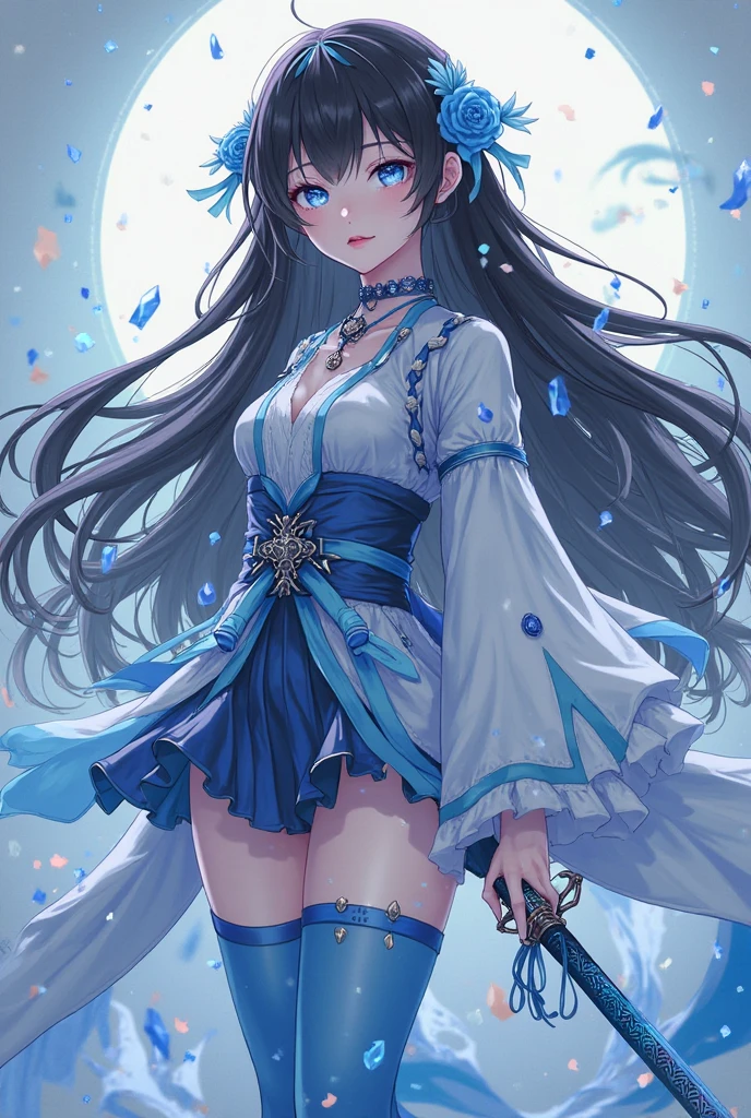 Navy blue skirt. She is holding her skirt up in the strong wind. Her white cotton panties are visible.