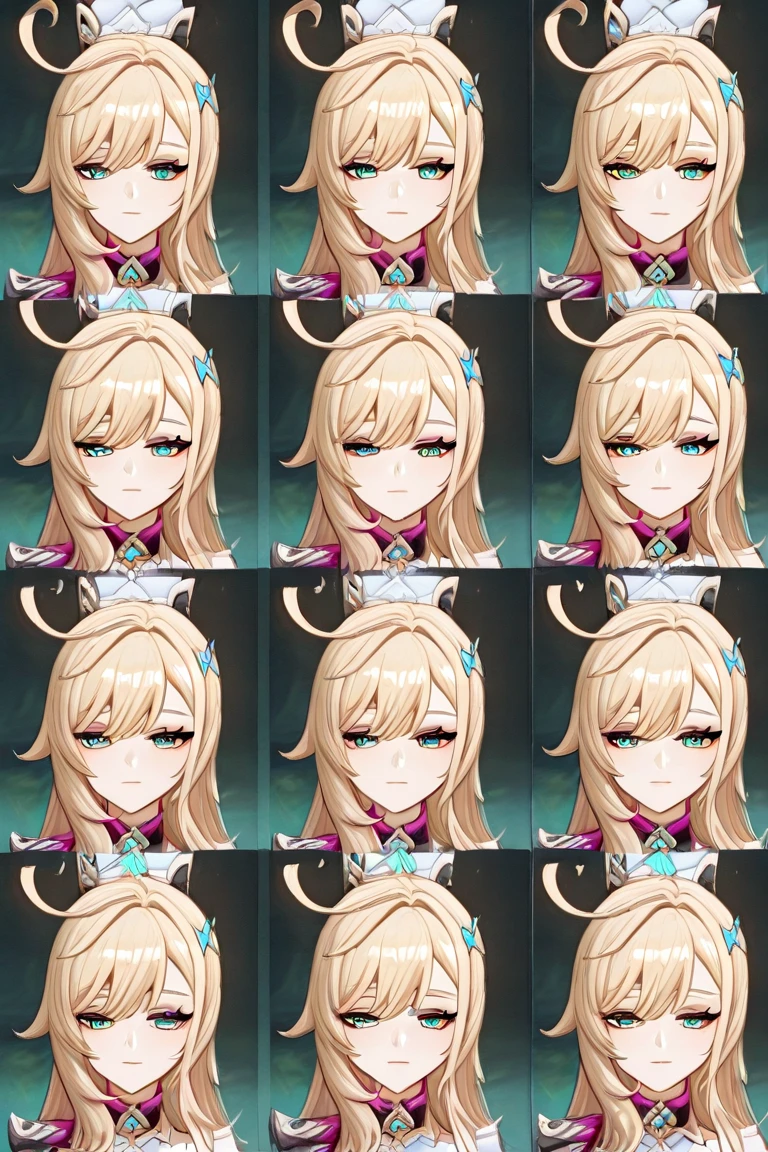 <lora:artorialancer-nvwls-v1:0.9> artoriaLancer, braid, crown, turtleneck, cleavage cutout, sleeveless, blue leotard, elbow gloves, blue thighhighs, upper body <lora:bgm-beta1a:-1> perky breasts, sagging breasts