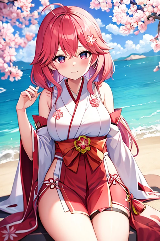 ((On the table、top-quality、Top image quality、8K、winning artwork))、A goddess、(The most gorgeous and luxurious goddess outfit:1.3)、(Goddess&#39;s most beautiful outfit in pink:1.3)、(The most luxurious pink and red long-sleeved kimono:1.3)、(upper body photos:1.1)、stlouis，Accurate dissection、The brightest smile when you look at me、(cleavage:1.2)、(show your shoulders:1.1)、(Expose beautiful legs:1.1)、(Stand gracefully:1.1)、The most complicated、The most luxurious decoration、Lots of jewelry、(tas&#39;It snowed heavily:1.1)、dreamy snow、most complex、The most detailed background、(The background is the vast snow-capped mountains:1.2)、(The vast view from the top of the snowy mountain:1.1)、Fantastic snowscape、(Wonderful and vivid sunset:1.4)、(Spectacular cinematic lighting:1.1)、(You can see the beautiful lake at the foot of the mountain.:1.1)、(perfect make-up、Long eyelashes、Pink eyeshadow)、(Accurate dissection:1.2)