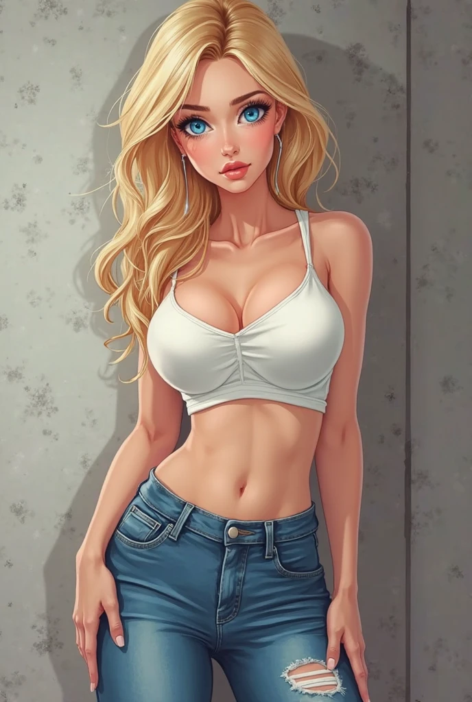 1 girl,5-year-old, blonde hair, tight bra, unzipped shorts, cleavage cutout, masterpiece, realistic, high resolution, high quality, highest quality, best quality, ultra detailed, extremely detailed