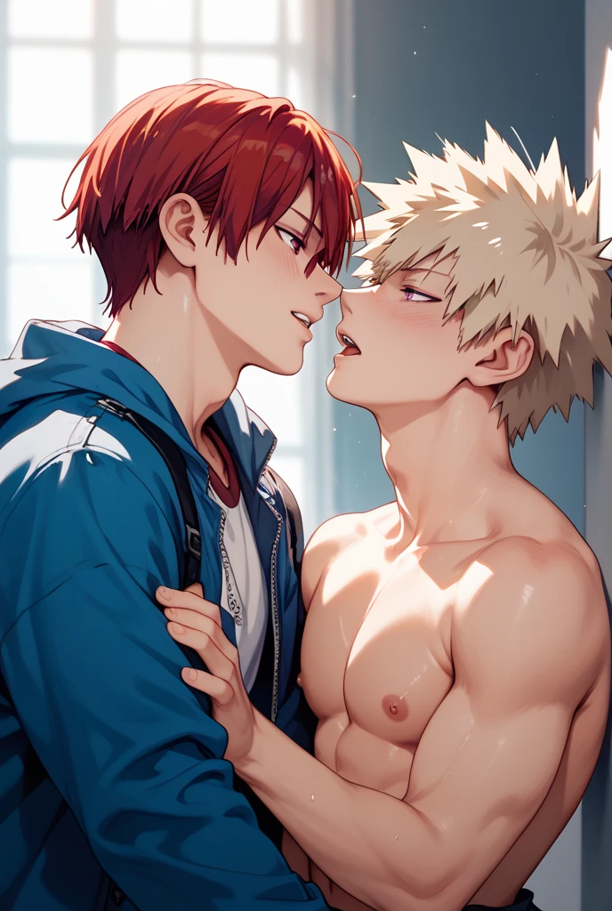 score_9, score_8_up, score_7_up, score_6_up, rating explicit, focus male, source anime, yaoi, 2boys, kissing, saliva, tongue, vampire, blood, sexy pose, full body, male only, gay