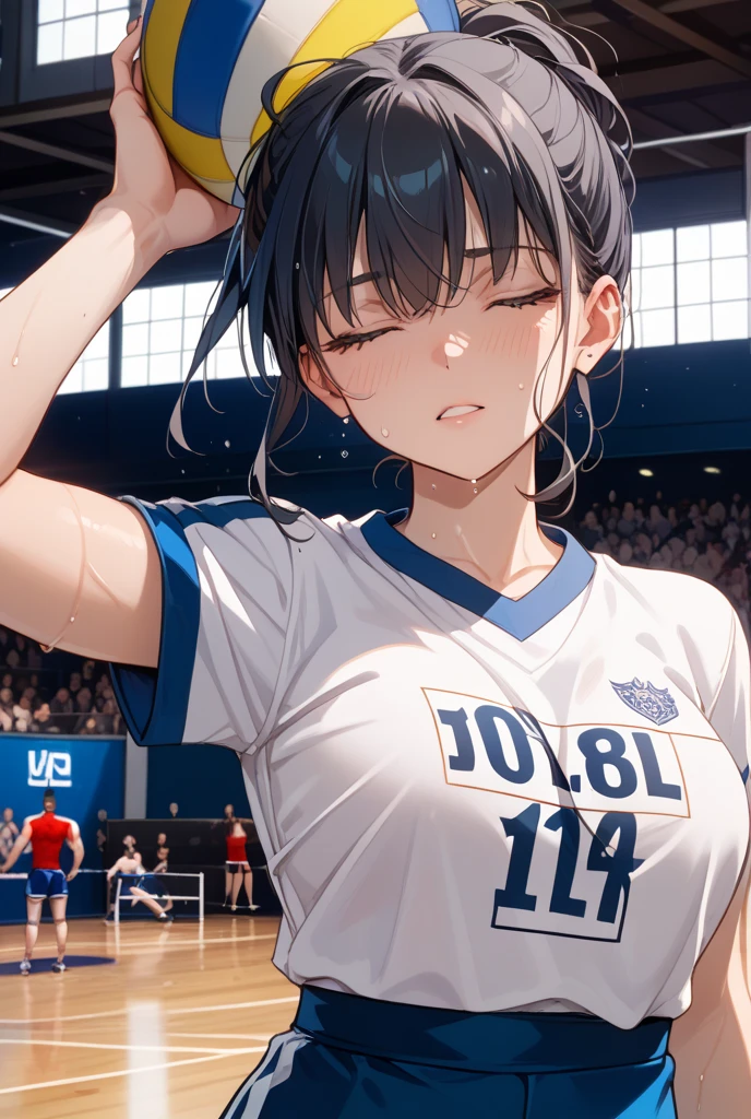 A woman in a yellow uniform is posing for a photo, volleyballのジャージを着て, Shot with the Nikon Z9, mayuri shiina, Portrait of Mayuri Shiina, Shot with Canon EOS R 6, kimi takemura, Shot with Canon EOS R 5, Realistic young gravure idol, volleyball