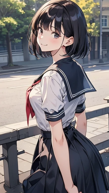 (intricate and super detailed anime style cute illustration),black hair,short hair,short sleeves school blezer uniform,big breasts,
open mouth,sweat,hyper cute,fishing magazine cover,