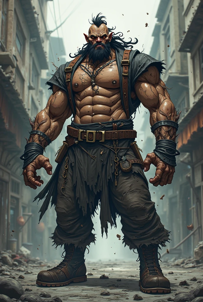 anthropomorphic, beast-man, (man with bull head), pirate, (red skin:1.3), (masterpiece), (wearing pirate clothing), right hand holds a sword, ((ultradetailed)), intricate (high detail:1.1) unreal engine, highest quality, ((no wings)), dramatic pose, cinematic lighting, ship style background, octane render, particle effects