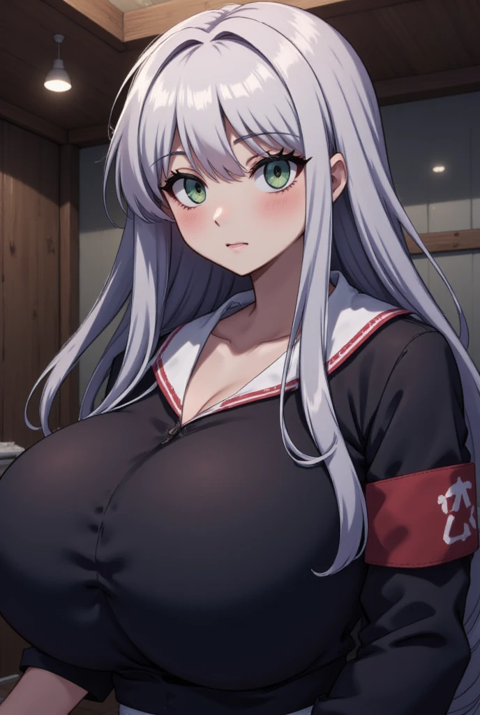 nsfw,uncensored,girl, solo, breasts, smile, open_mouth, bangs, large_breasts, silver_hair, holding, purple_eyes, nipples, upper_body, nude, (food, tindoors, cup, table, plate, bowl, chopsticks, pov_across_table, ryokan), BREAK 2D, 8k, highres, masterpiece, super fine illustration, photo background, insanely detailed, blurry background, depth of field, natural light, soft lighting, perfect fingers, nice hands, perfect hands,((cum on body:1.9, cum on hair:1.9. cum on face:1.9, cum on mouths:1.3，cum on table 1.9)),multiple boys, peeing on a girl, facial, cum on mouth, cum on body, multiple penises, gangbang,holding penis))),ecstasy torogao, saliva trail, nose blush,smile