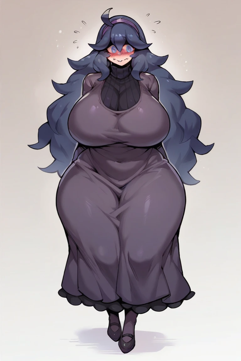 pregnant woman, older, in their 30s, with short purple hair and a tall, curvy body, vista sideways, sideways, breasts big, (work of art, best qualityer:1.2) wearing the legendary great black dress of the mystical sorceress, Big witch hat, breasts big gestante, clothes covering the whole body, detailed mysterious look