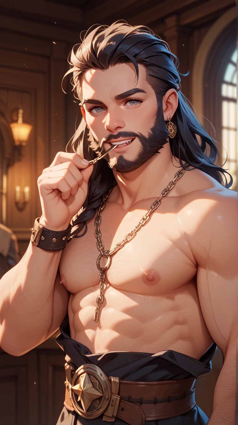 ((best quality)), ((masterpiece)), (detailed), a begger man, starving, hairy, naked,