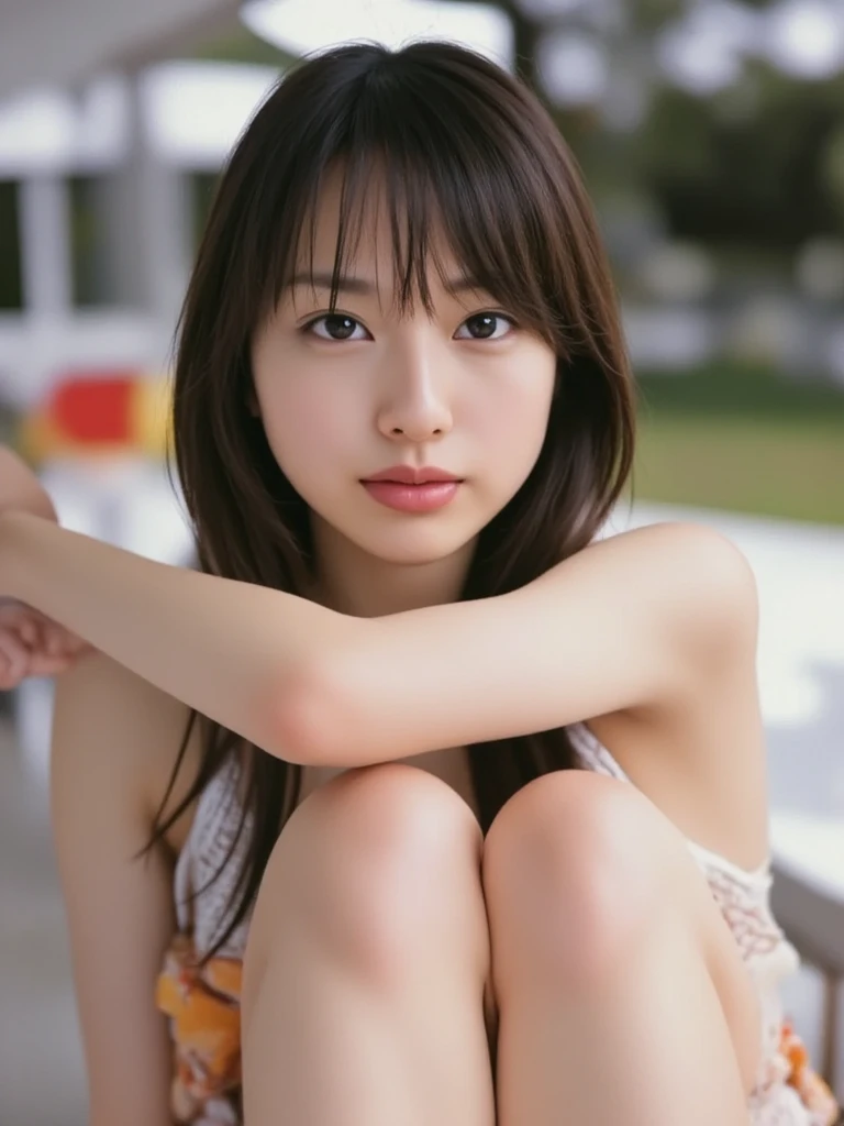 1girls, masterpiece, highest quality, disorganized, retro artstyle, 1980s \(style\)))), look viewer, (((be naked))), (Madoka Ayukawa, long hair, full nude), (((fll nude))), knee shot, full blush, (((no Panties))),, Take a look here, (((nsfw))), view audience, short hair, 2girls, nsfw, Genitals are visible, (((See here))), nsfw, (Japanese girl showing off genitals:1.1), look viewer, hands on knee,