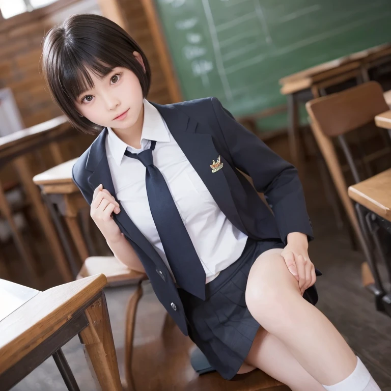 table top, highest quality, 8k, 15 歳の裸のgirl, small breasts、((Big eyes))、(((smile))),学校のclassroom,(((view audience))),RAW photo, (((nude))), award winning portrait,(((Nipples exposed through exposed uniform))), smile, daytime, idol face, girl2people々hugs each other,繊細なgirl, Upper body, Digital single-lens reflex camera, looking at the viewer, Frank, Sophisticated, thin arms, soft ray、professional lighting, chromatic aberration, (Eye and face details:1.0), ((realistic))、girl2名, ((girls school uniform)), look at the audience, young face、非常に可愛いsmile, (( open your legs、please open your legs)),show your chest、classroom、(((when you take off your uniform, My chest is exposed)))、short hair,twin tails,perfect anatomy,accurate limbs,precise fingers