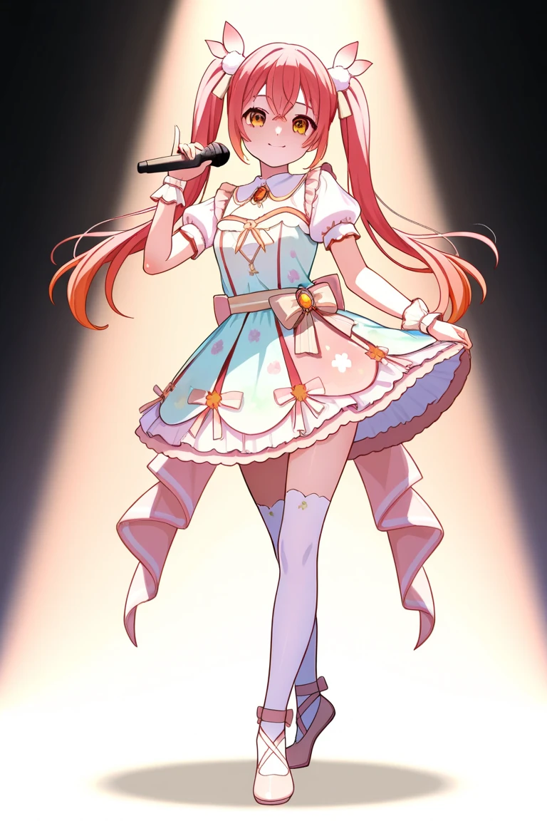 Octane Render、nffsw、(Hyper-detailing: 1.15)、(Soft light、sharp: 1.2)、songstress、sings、full body Esbian、long boots、ultradetailed eyes、Full Paint、(Floral hair ornament、butterfly hair ornament)、 masutepiece、Anatomically correct、Sing as if floating in the light、Blurring、blue-sky、depth of fields