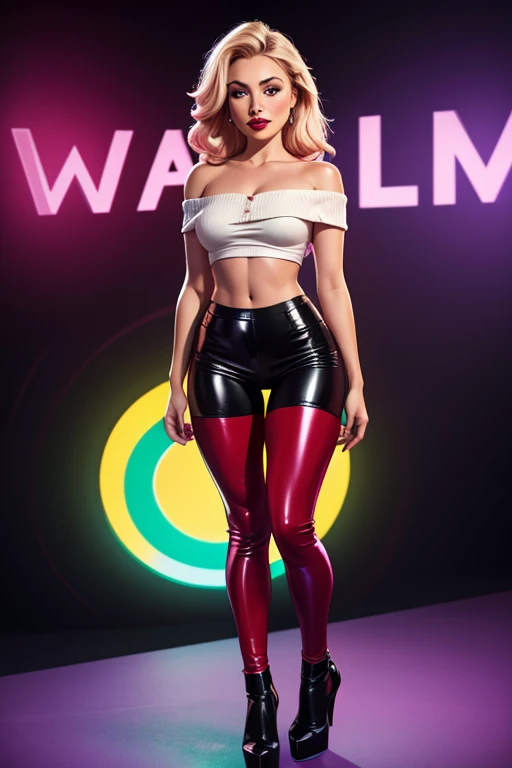 A full body shot, ultra wide angle, in focus, dynamic pose of a stunning beautiful Nicolette Shea, sport outfit, hdr, best quality, professional photo, masterpiece,