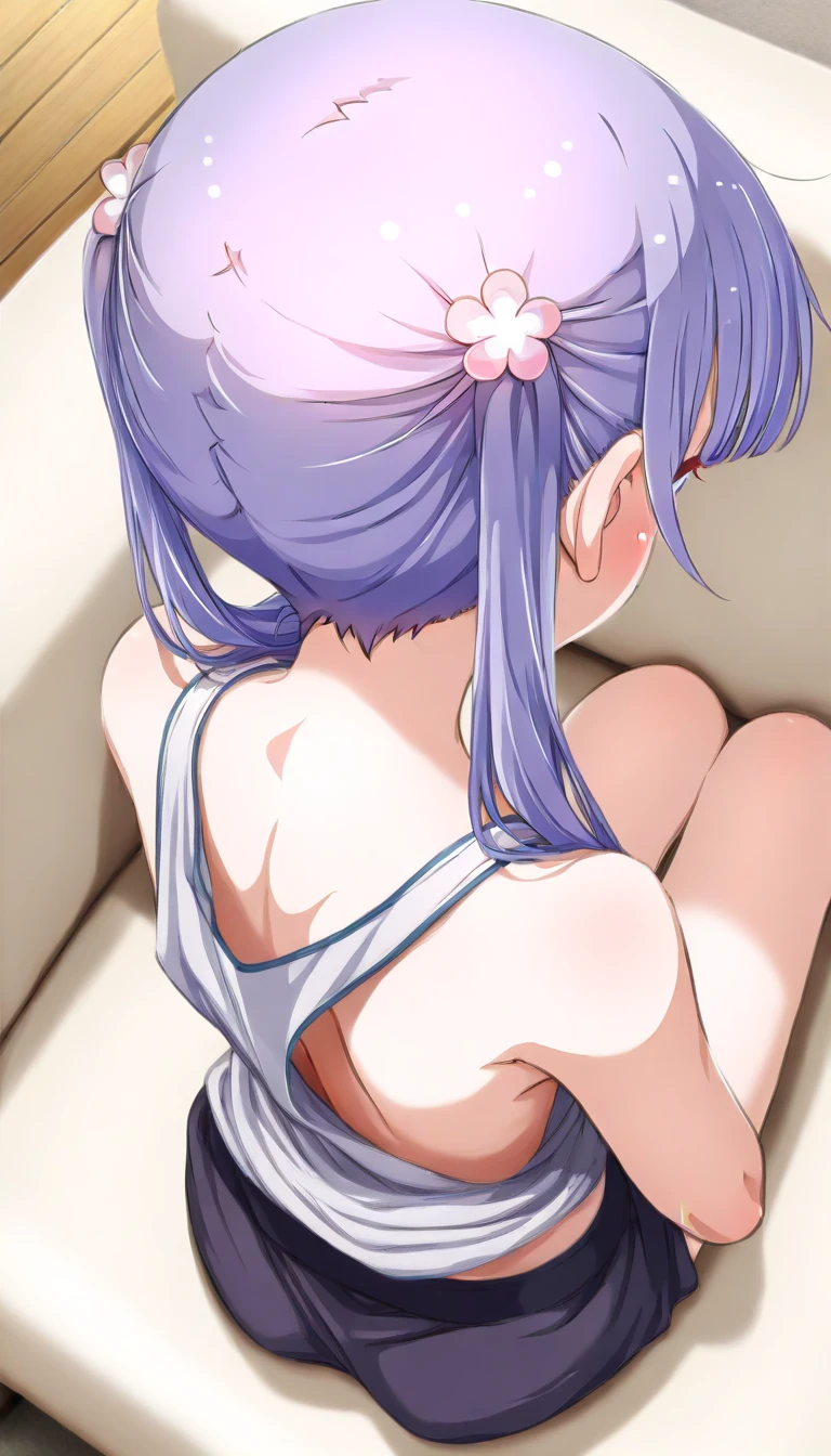Tedeza Rize、blush,smile、Primary school students、The back is very small、ta、Small breasts、Please show me your armpits、exterior: 14 yulder Bare、The clavicle is visible、Sexy thighs、Beautiful feet、Usual hairstyle、highest quality, High resolution, unity 8k wallpaper, (shape:0.8), (Beautiful and beautiful eyes:1.6), Highly detailed face, Perfect lighting, Extremely detailed CG, (Perfect hands, Perfect Anatomy),