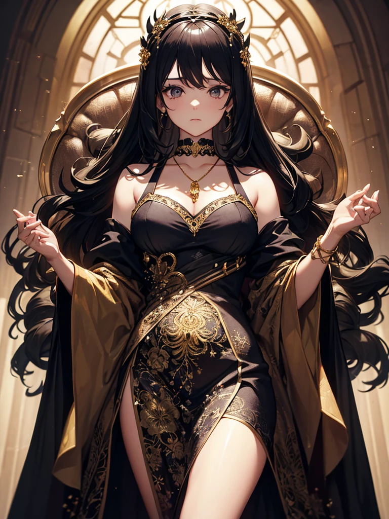 ((anime artstyle)),(Masterpiece),(Best Quality),(Super Detail),(Very Delicate and Beautiful),Solo,((full body)),((standing in the balcony,Overlooking a detailed night view,outdoor)),from above,BlingBling,((1 arrogant princess in beautiful embroidery black and gold gorgeous rococo ballgown with beautiful embroidery and glitter jeweled voluminous full length hoop skirt)),(crinoline),gorgeousfull embroidery,Long train,(((arrogant,haughty))),((arrogant smile)),Sharp eyes,(gorgeous gemstone jewelry),detailed face and eyes,jewel-like eyes,Purple eyes,(Bangs between eyes),((large amount of straight hair,extremely Long voluminous black Hair)),((gigantic tits,Long tits)),gorgeousfull embroidery,cleavage,extremely gorgeousfull hair ornament,(bling-bling extremely gorgeousfull jeweled tiara),gorgeous corsage,(Dynamic Angle),Looking at viewer,((full body)),outdoor,flowers,((beautiful embroidery and glitter jeweled black and gold gorgeous rococo ballgown with beautiful embroidery and glitter jeweled voluminous full length hoop skirt))