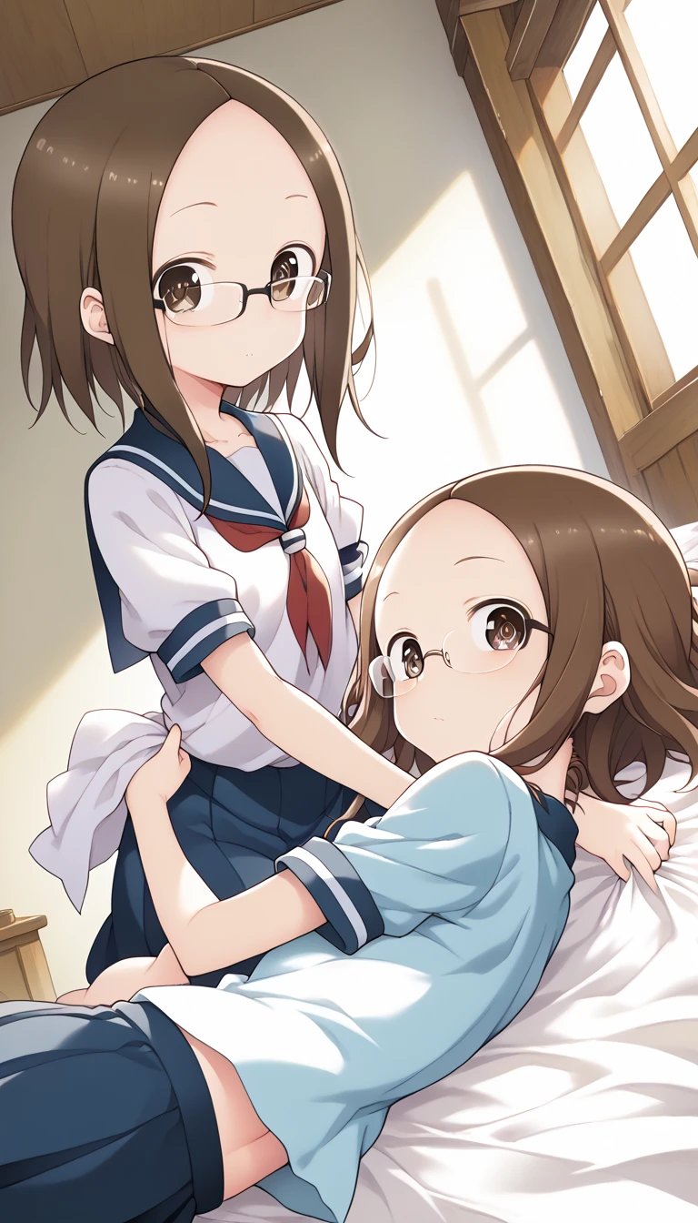 lesbian couple in kindergarten、(8-year-old)((beautiful naked kindergartener、brown-haired kindergartener))、((Intense play, Red-light district play))、((girl and girl))、Kindergarten girl attacks girl、((insult))、ponytail hairstyle、(NSFW:1.5)、Kindergarten child with flat chest、brown-haired kindergartener、Kindergarten on lap、girl riding on top of girl、girl pulling girls,small breasts、Close contact with girls、toddler in cowgirl position、sexual behavior、((Girl showing off lesbian sex with girl,love juice from vaginal)、((girls want love))、girls are in love、(Girl who cums:1.2)、Girl blushing、panting girl、Girls climax because it feels good、The girl has a face full of love、girls sweat a lot、Love juice is poured into the vagina