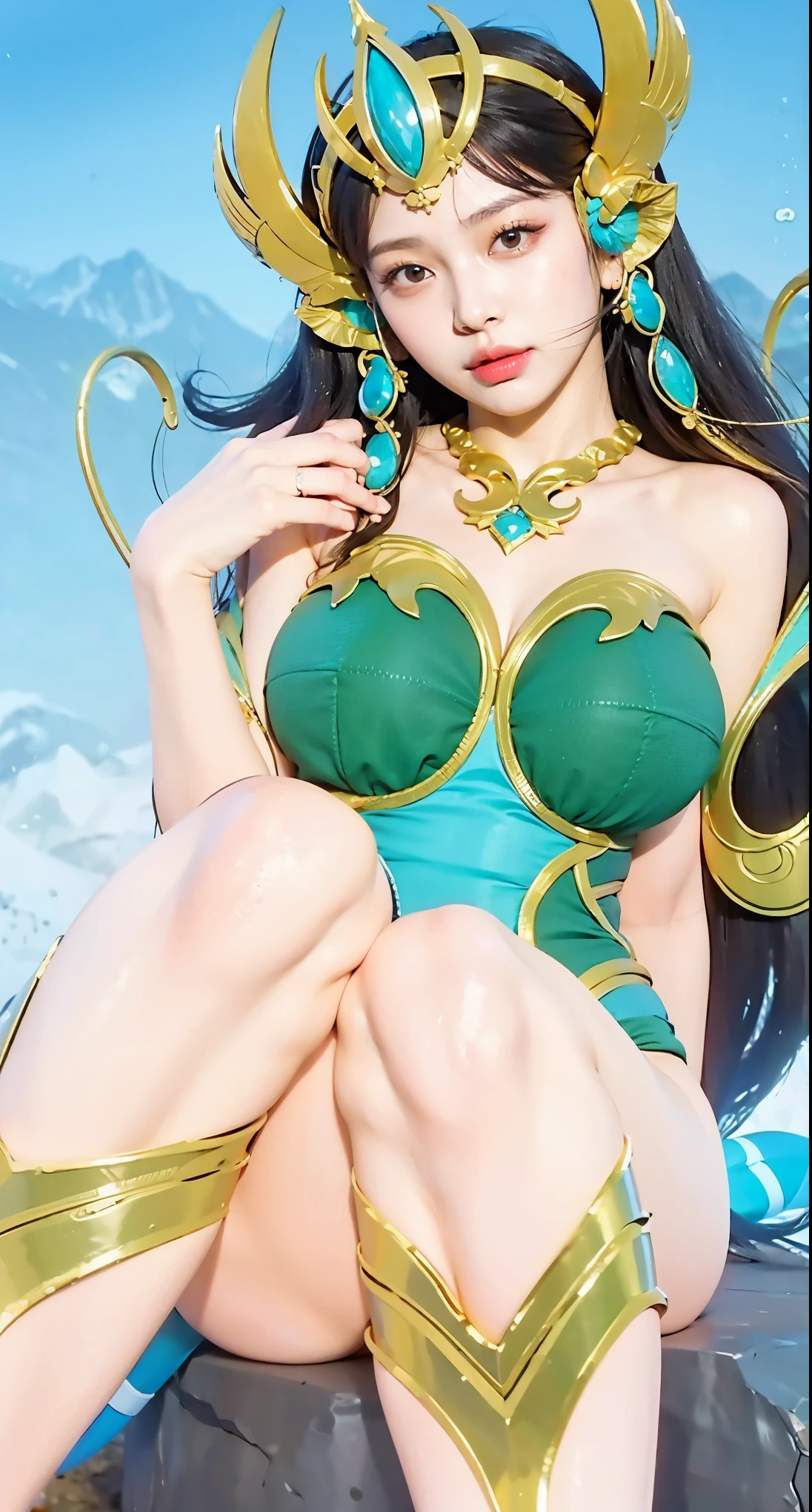 Beautiful big breastokeh), indoors, detailed luxury living room, gentle and charming beautiful goddess, Korean(kpop-idol), solo, necklace, oval face, double eyelids, smart, good hands, good feet, Natural, (from below angle), (glossy skin:1.05), ((low angle)), Perfect figure, (k, UHD, RAW photo, best quality, masterpiece:1.4), (realistic, photo-realistic:1.37), ultra high res, photon mapping, radiosity, physically-based rendering, professional soft lighting, blue eyes, purpel hair