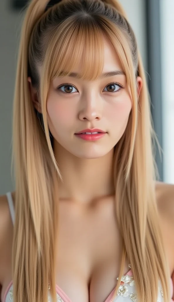 sexy big breasts、13 year old beautiful girl sexy cute looks and cute, beautiful and sexy face、The strong wind blows the hair in front of my face、Beautiful long metallic blonde straight hair with beautiful cute and sexy eyes hidden in her long bangs