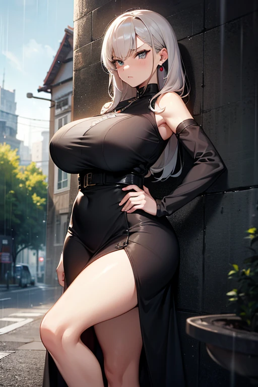 masterpiece, absurdres, 1girl, solo,mature female, ((topless:1.2)), spaghetti strap top,open shirt,high waist short skirt, looking at viewer, (falling petals), perfect composition, detailed lips, (big breast, huge breast:1.3 ), beautiful face, body propotion, blush, soft gaze, super realistic, detailed, photoshoot, realistic face and body, (nsfw:1.3), wet cum:1.2,( close shot, half body shot),armpit, (plump),(noelle silva:1.2), long hair, silver hair,