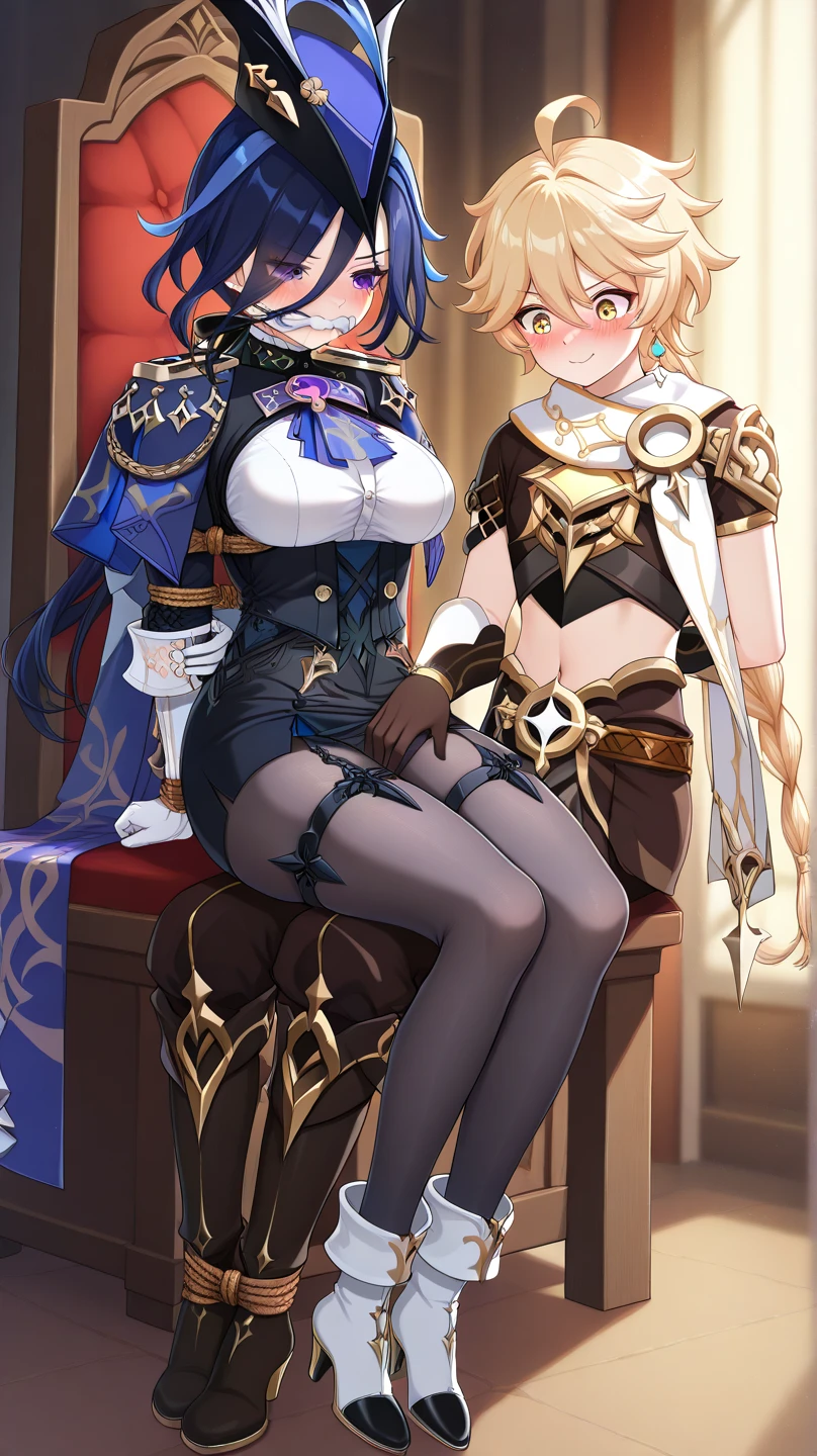 giantess, (adventurers guild in isekai: 1.2), stone, wood, (2girls:1.6), :3, :o, open mouth, (wizard robes: 1.4), adventurer clothes, skinny, (blonde skin: 1.2), (Foreshortening: 1.2), (behind a table: 1.2), (medium sized breasts), cleavage, (table:1.4), (minigirl on a table: 1.5), ( rear end: 1.3), (minigirl:1.5), armor, (anime drawing:1.1), (simple bold lines: 1.1), (anime:1.1), (very cute anime girl), (bright), (low contrast), (prettiest teenage girl), (mature face: 1.1), (anime drawing:1.1), (simple bold lines: 1.1), (anime:1.1), (very cute anime girl), (bright), (low contrast), (prettiest teenage girl), (mature face: 1.1), (tall girl: 1.5),