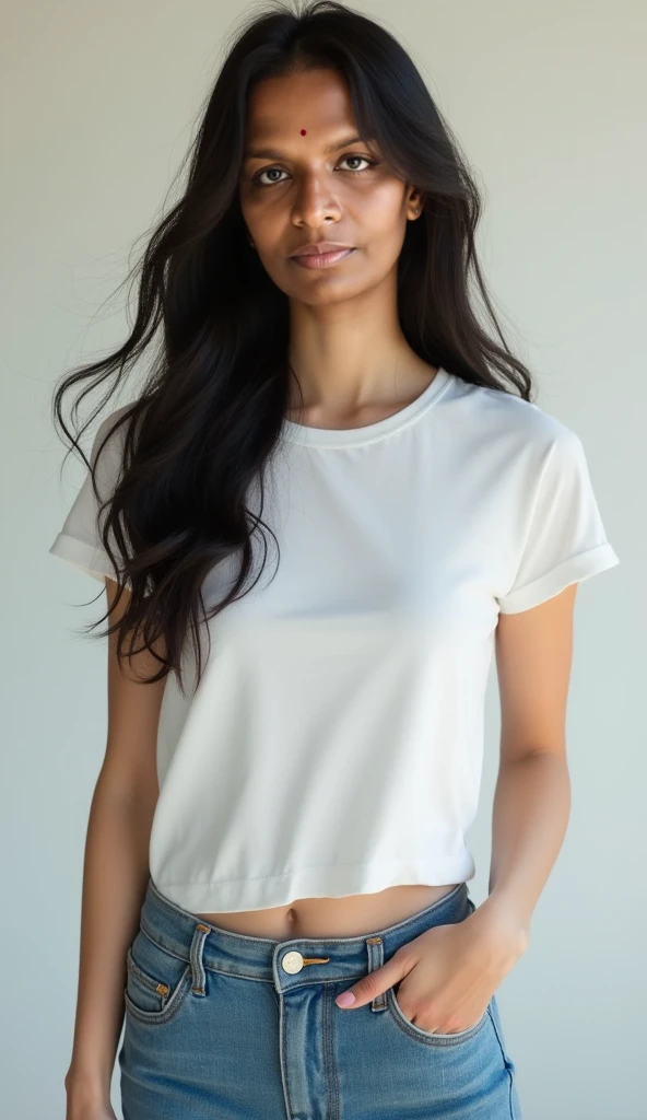 White v-neck t-shirt