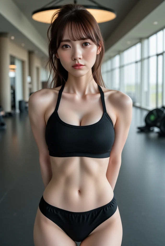 tiny model,skinny,babe,loli,1 piece bikini,gym