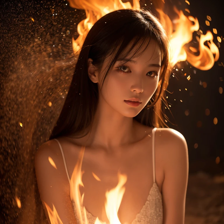 Beautiful priestess face and body made of ash clouds and burning rain clouds, Mark Mann (Mark Mann) Great for thermal photography, ample, albrecht durer, ample, soft wet color, intricately details, Amazing cleavage, fiery, smokes, The beautiful, Cloudy, Fluffy, static charge, sacrum portrait, A masterpiece of art from a leader in real-time engineering