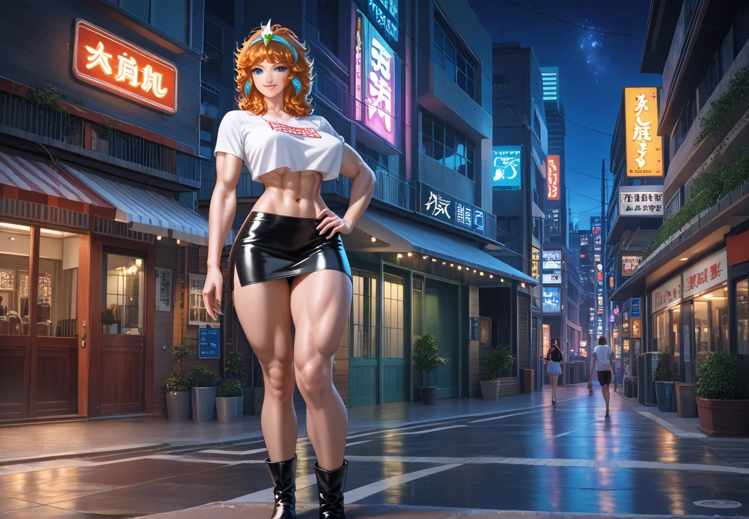 Giant Girl 50,000 feet high，Have a pair of long legs，Have a pair of huge breasts，Wearing a red bikini，Waist length blonde hair，Loose hair，Wear a pair of Mary Janes，Blonde curly hair，full of enjoyment，Standing firm in a crowded city, vandalism，It seems to be an invincible existence,Beautiful appearance，Exquisite makeup，quality，8K，高quality，(Governor:1.5)，Perfect proportion, theater lighting，Film Grain，Fuji Colors，8K，Textured Skin，Super Detail，High Detail，high quality，high resolution，thunderbolt，Fake laugh，Morning, Full body image